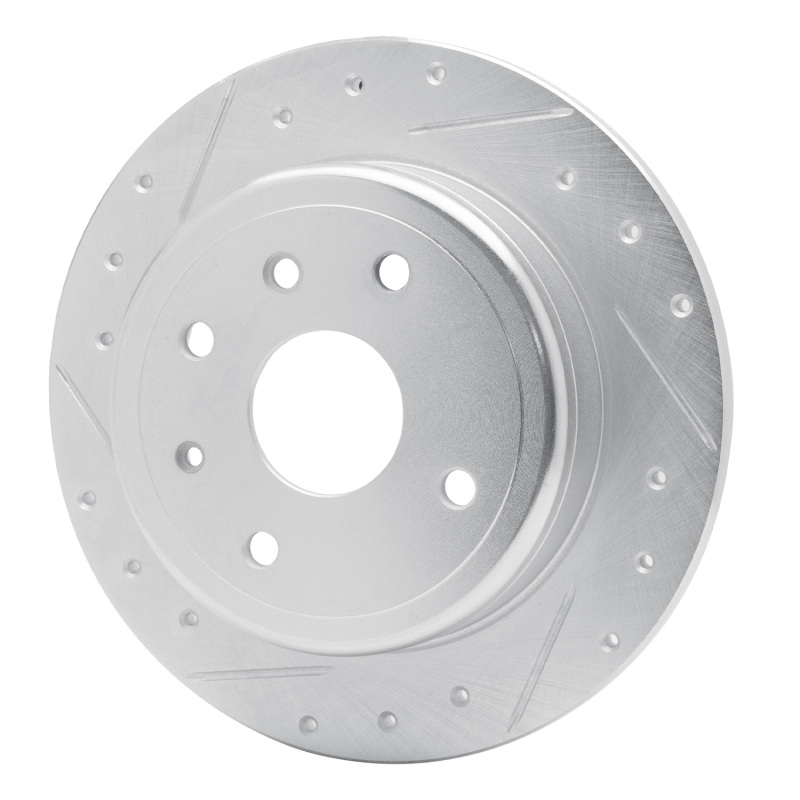 Chevrolet Epica Brake Rotor (1) - Rear Left - R1 Concepts - Drilled & Slotted - Silver - `04-`10